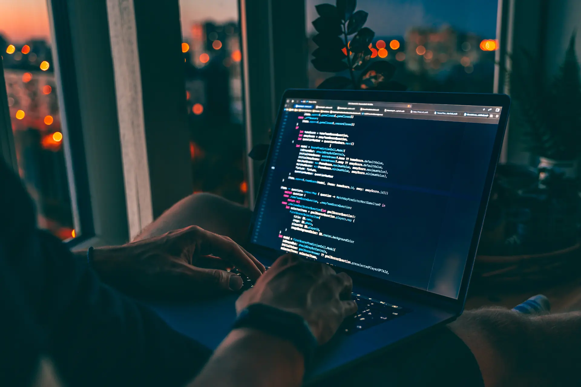 Developer working on a laptop